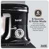 Baridi 1500W Stand Mixer with Accessories 6L - Black