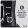 Baridi 1800W Stand Mixer with Accessories 8L - Black