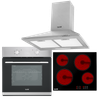 Baridi Integrated Ceramic Hob with 4 Cooking Zones, Integrated Fan-Assisted Electric Oven & Cooker Hood with Carbon Filters