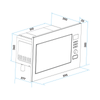 Baridi Integrated Microwave Oven with Grill 25L Capacity 900W - Stainless Steel