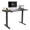 Dellonda Carbon Fibre Effect Electric Height Adjustable Standing Desk, 1400 x 700mm Dual Motor 100kg