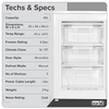 Baridi 55cm Undercounter Freezer with Adjustable Thermostat 85L - White