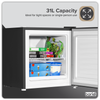 Baridi Mini Tabletop Fridge/Freezer, 31L Capacity - Black