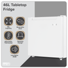Baridi Tabletop Fridge with Ice Box, 46L Capacity, Adjustable Thermostat - White