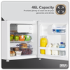 Baridi Tabletop Fridge with Ice Box, 46L Capacity, Adjustable Thermostat - White