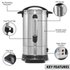 Baridi Hot Water Boiler, Tea Urn, 20L Capacity, Stainless Steel