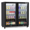 Baridi Hinged Double Door, Back Bar Drinks Fridge/Cooler, 190L Capacity