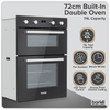 72cm Built-Under Double Oven, 74L Capacity, Energy Rating A - Black