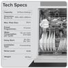 Baridi Regular Sized Freestanding Dishwasher 60cm Wide 13 Place Settings - Silver