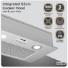 Baridi Cooker Hood with 5 Layer Filter 52cm - Stainless Steel