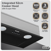 Baridi Cooker Hood with 5 Layer Filter 52cm - Black