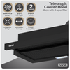 Baridi Telescopic Cooker Hood with Aluminium Filters 60cm - Black