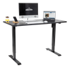 Dellonda Single Motor Ultra-Quiet Adjustable-Height Electric Sit/Stand Desk - Black Desktop