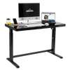 Dellonda Single Motor Ultra-Quiet Electric Desk with Control Panel, USB Port & Drawer - Black Desktop