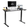 Dellonda Single Motor Ultra-Quiet Adjustable-Height Electric Sit/Stand Desk - Black Desktop