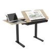 Dellonda Single Motor Ultra-Quiet Electric Adjustable Drawing Table with 40° Tilt, Drawer & Side Table