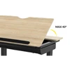 Dellonda Single Motor Ultra-Quiet Electric Adjustable Drawing Table with 40° Tilt, Drawer & Side Table