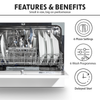Baridi Tabletop Dishwasher 6 Place Settings 6.5L Capacity - White