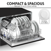 Baridi Tabletop Dishwasher 6 Place Settings 6.5L Capacity - Black