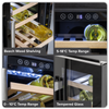 Baridi 40 Bottle/120 Can Under-Counter/Freestanding Dual Zone Wine Fridge & Cooler 60cm