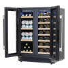 Baridi 40 Bottle/120 Can Under-Counter/Freestanding Dual Zone Wine Fridge & Cooler 60cm