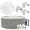 Dellonda 4-6 Person Inflatable Hot Tub/Spa with Smart Pump & Starter Kit - Rattan Effect