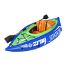 Dellonda Inflatable One-Person Kayak/Canoe Set with Pump, Carry Bag & Aluminium Oar - Blue/Green
