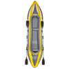 Dellonda Inflatable 2-Person Kayak/Canoe Set with Pump, Carry Bag & 2 Oars - Blue/Yellow/White