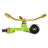 3-Arm Brass Sprinkler with Metal Wheeled Base
