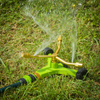 3-Arm Brass Sprinkler with Metal Wheeled Base