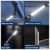 Rechargeable Aluminium Folding Pocket Light 2 COB & 1 SMD LED