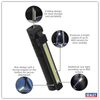 Rechargeable Aluminium Folding Pocket Light 2 COB & 1 SMD LED
