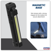 Rechargeable Aluminium Folding Pocket Light 2 COB & 1 SMD LED