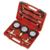 Motorcycle Compression & Fuel Pressure Gauge Set 3pc