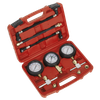 Motorcycle Compression & Fuel Pressure Gauge Set 3pc