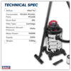 30L Vacuum Cleaner Wet & Dry Stainless Steel Drum & Detachable Leaf Blower 1200W/230V