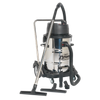 Industrial Vacuum Cleaner Wet & Dry Stainless Steel Drum with Swivel Emptying 77L 2400W
