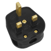 13A Plug, Black - Pack of 20