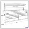 Premier™ Heavy-Duty Extra-Wide Topchest 7 Drawer 1415mm - Black