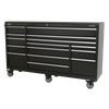 Premier™ Heavy-Duty Extra-Wide Rollcab 15 Drawer 1845mm - Black
