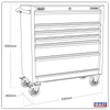 Premier™ Heavy-Duty Rollcab 930mm 6 Drawer - Black
