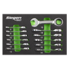 Siegen Stubby Combination Ratchet Spanner Set in EVA Foam Tray 12pc