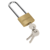 Siegen Brass Body Padlock with Brass Cylinder Long Shackle 40mm