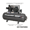 Premier 200L Belt Drive Air Compressor 5.5hp