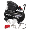 50L Direct Drive Air Compressor 2hp with 4pc Air Accessory Kit