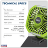 4-Speed Portable Clip Fan with Worklight 8"
