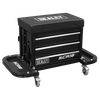 Mechanic's Utility Seat & Toolbox - Black