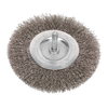 100mm Crimped Flat Wire Brush with 6mm Shaft