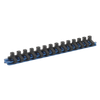 Premier Aluminium Socket Retaining Rail with 14 Clips 1/4"Sq Drive
