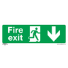 Worksafe® Fire Exit (Down) Safety Sign, Rigid Plastic - Pack of 10